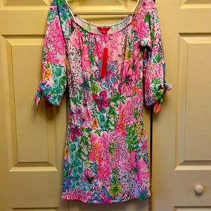 NWT Lilly Pulitzer Off The Shoulder Lana Skort Romper in Paradise Found. Small